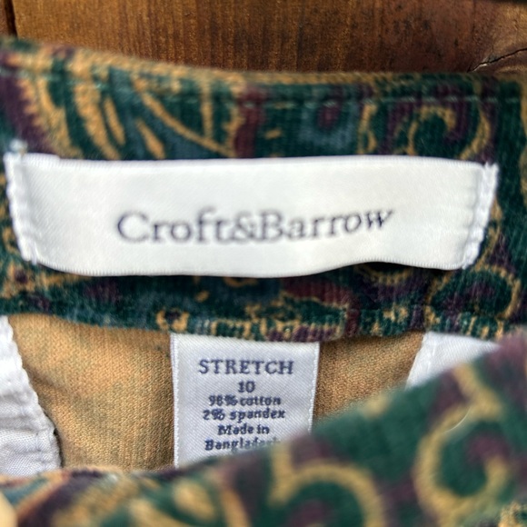 Croft&Barrow corduroy skirt Rich colors in paisley pattern Sz 10 - Picture 4 of 7